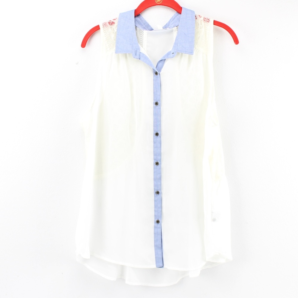 Dream Out Loud by Selena Gomez Denim Sheer Blouse